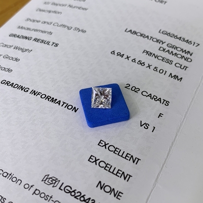 Купить 2.02 карат F VS1 2EX CVD Princess Cut Lab Бриллиант OEM ODM online manufacture