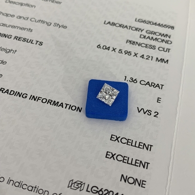 Купить 1.36CT E VVS2 2EX CVD Princess Cut Lab выращенный бриллиант IGI сертифицированный online manufacture