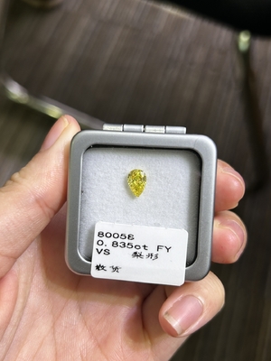 Купить 0.83ct Лабораторно изготовленные желтые бриллианты груша резка CVD Фансионный желтый свободный ВС алмаз online manufacture