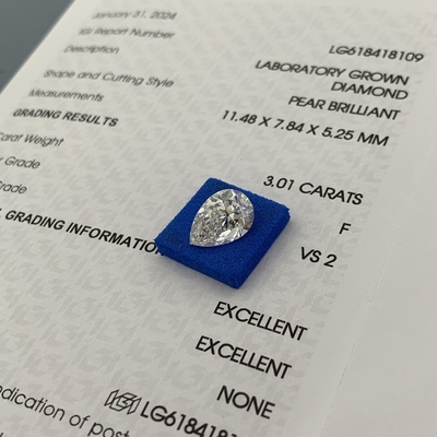 Купить 3.01CT F Цвет VS2 Прозрачность 2EX Жемчужная форма Лабораторно выращенный алмаз online manufacture