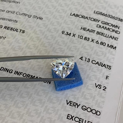 Купить 4.13ct VS2 Прозрачность F Цвет Лаборатория Вырослое Сердце Алмаз Сертификат IGI online manufacture