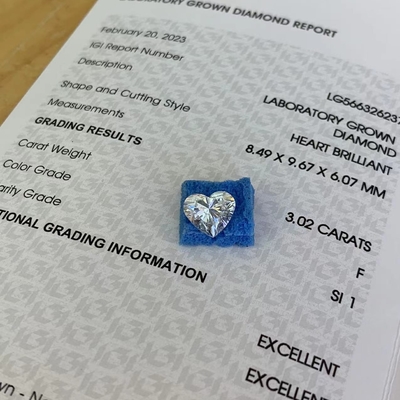 Купить 3.02ct Лабораторно выращенная сердечная диамантическая сердечно-сосудистая болезнь F SI1 2EX N IGI LG566326237 online manufacture