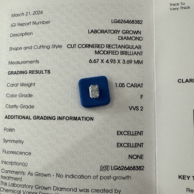 Купить HYF 2.06ct Лабораторно выращенный бриллиант VVS2 Прозрачность F цвет online manufacture