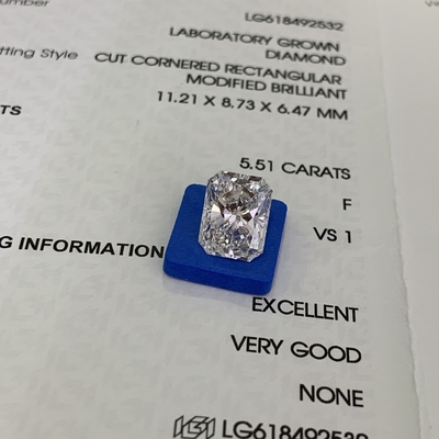 Купить 5.51ct Лабораторная резка с лучевым разрезом, выращенный бриллиант CVD F VS1 EX VG N IGI LG618492532 online manufacture
