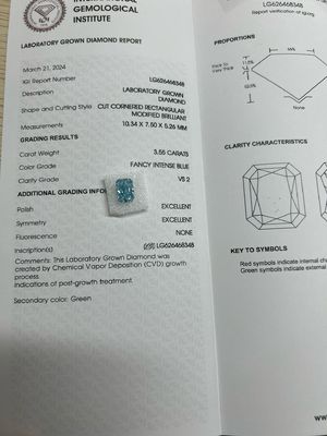 3.55ct Фанси Интенсивный Синий Лабораторно выращенные бриллианты OEM ODM