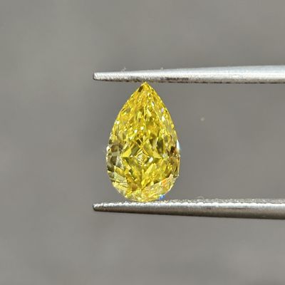 1.39ct VVS2 Человек сделал желтые бриллианты Cvd и Hpht бриллианты груша резать
