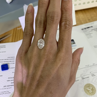 5.72ct Лабораторный росток алмазный овальный разрез CVD F VS2 2EX N IGI LG631425478