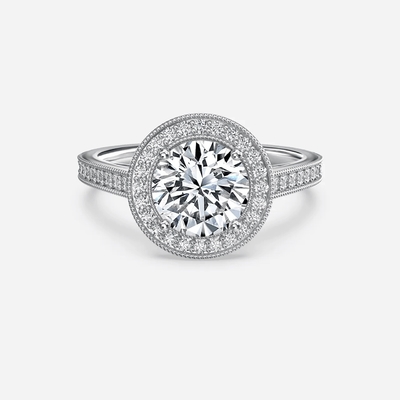 IGI Lab Grown Halo Diamond Ring VVS Clarity HPHT Pear Cut (Лабораторно выращенный гало алмазный кольцо VVS Прозрачность HPHT Pear Cut)